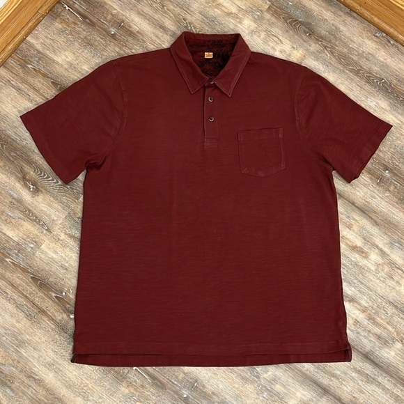 Tailor Vintage Men's XL Polo Shirt Short Sleeves Brick Red Maroon - Picture 12 of 13